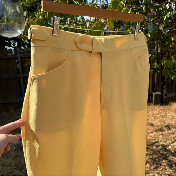 Vintage 1960s yellow wide leg trousers - Picture 2 of 7